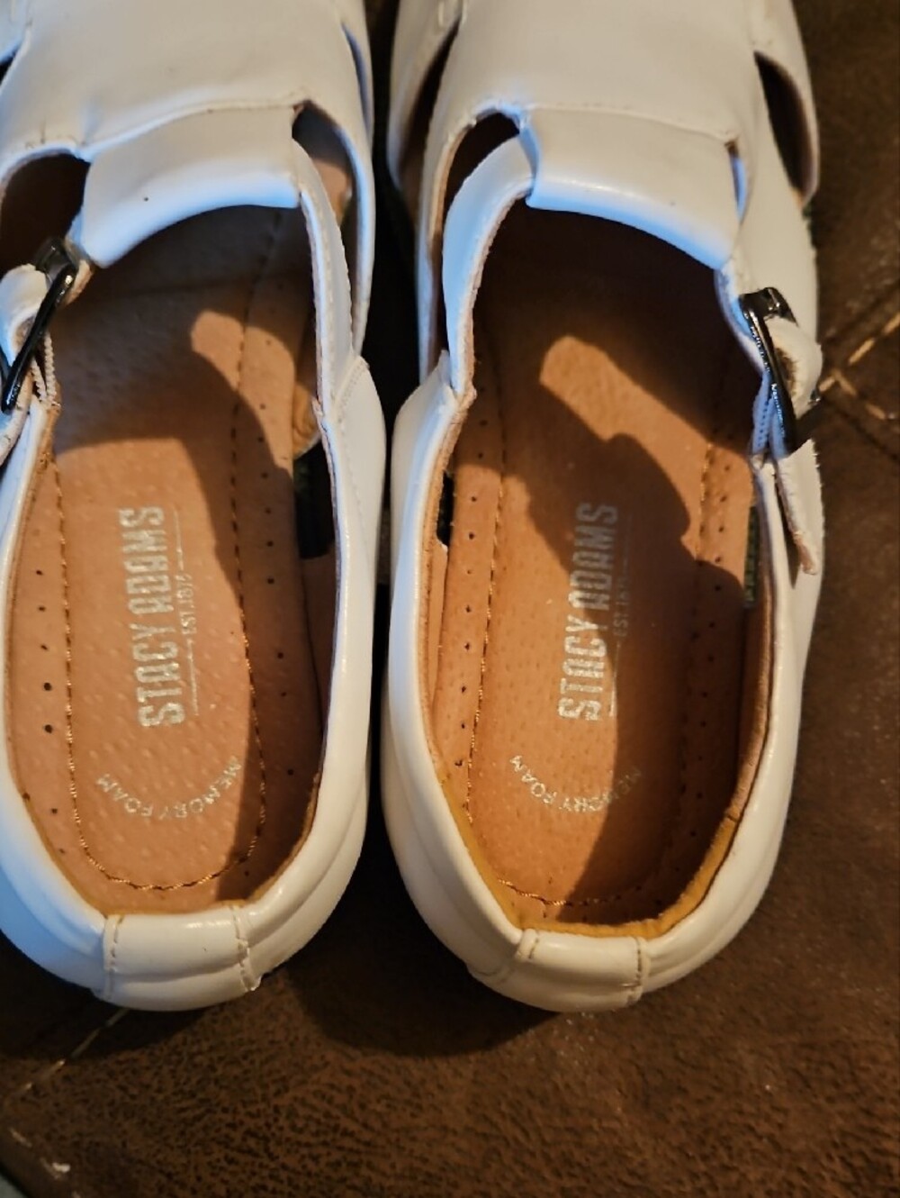 Stacy Adams White Leather Fisherman-Style Slip-Ons Sandal 10M - Picture 10 of 17
